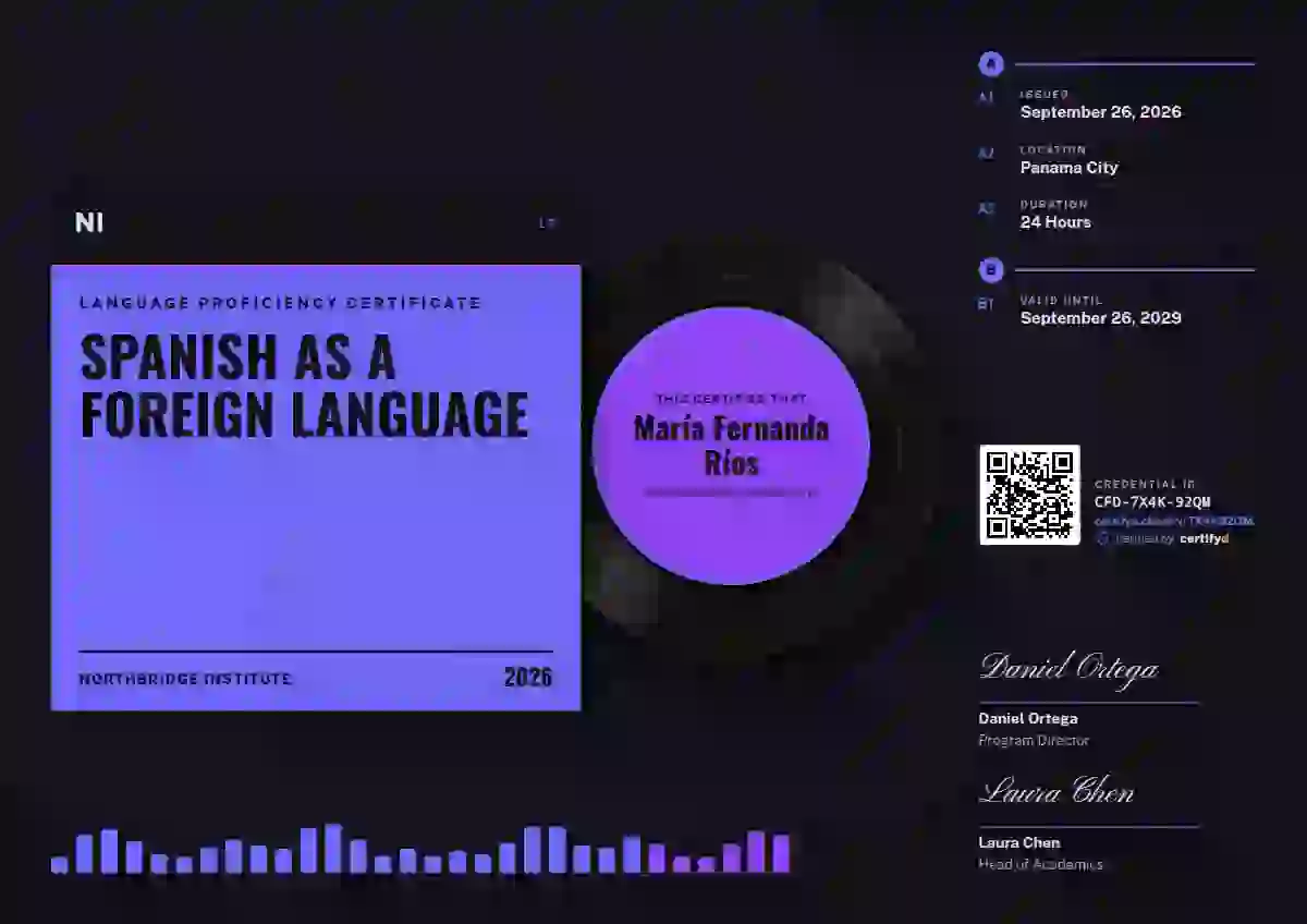 Vinyl Sleeve Ultramarine language proficiency certificate template