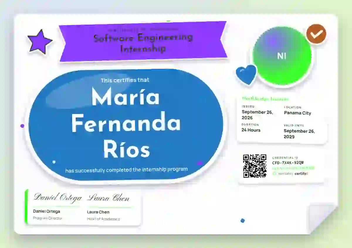 Sticker Sheet Azure internship certificate template