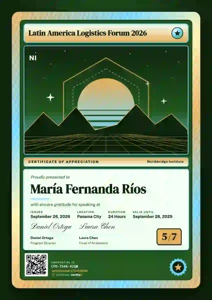 Plantilla de certificado Trading Card Amber de ponente de conferencia