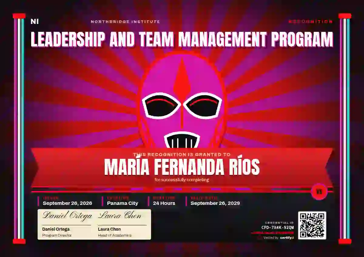 Lucha Libre Magenta latin america certificate template
