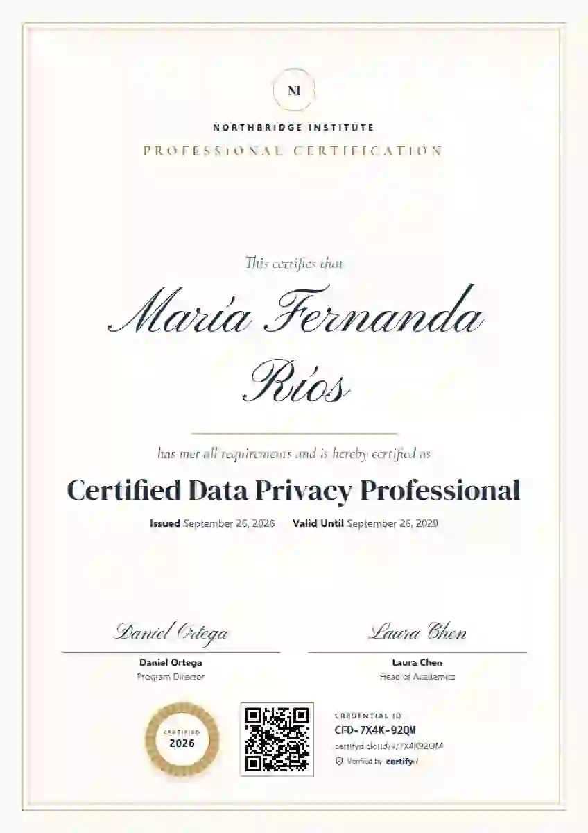 Ivory professional certification certificate template