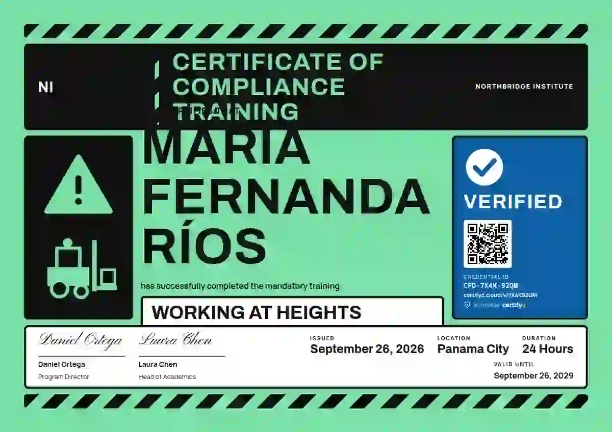 Hazard Sign Mint Signal compliance and safety certificate template