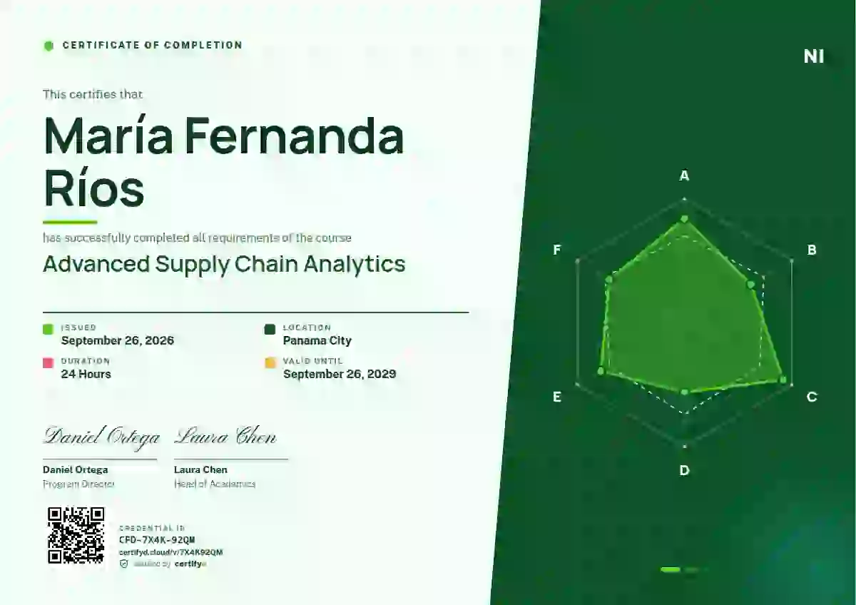Radar Chart Jade course completion certificate template
