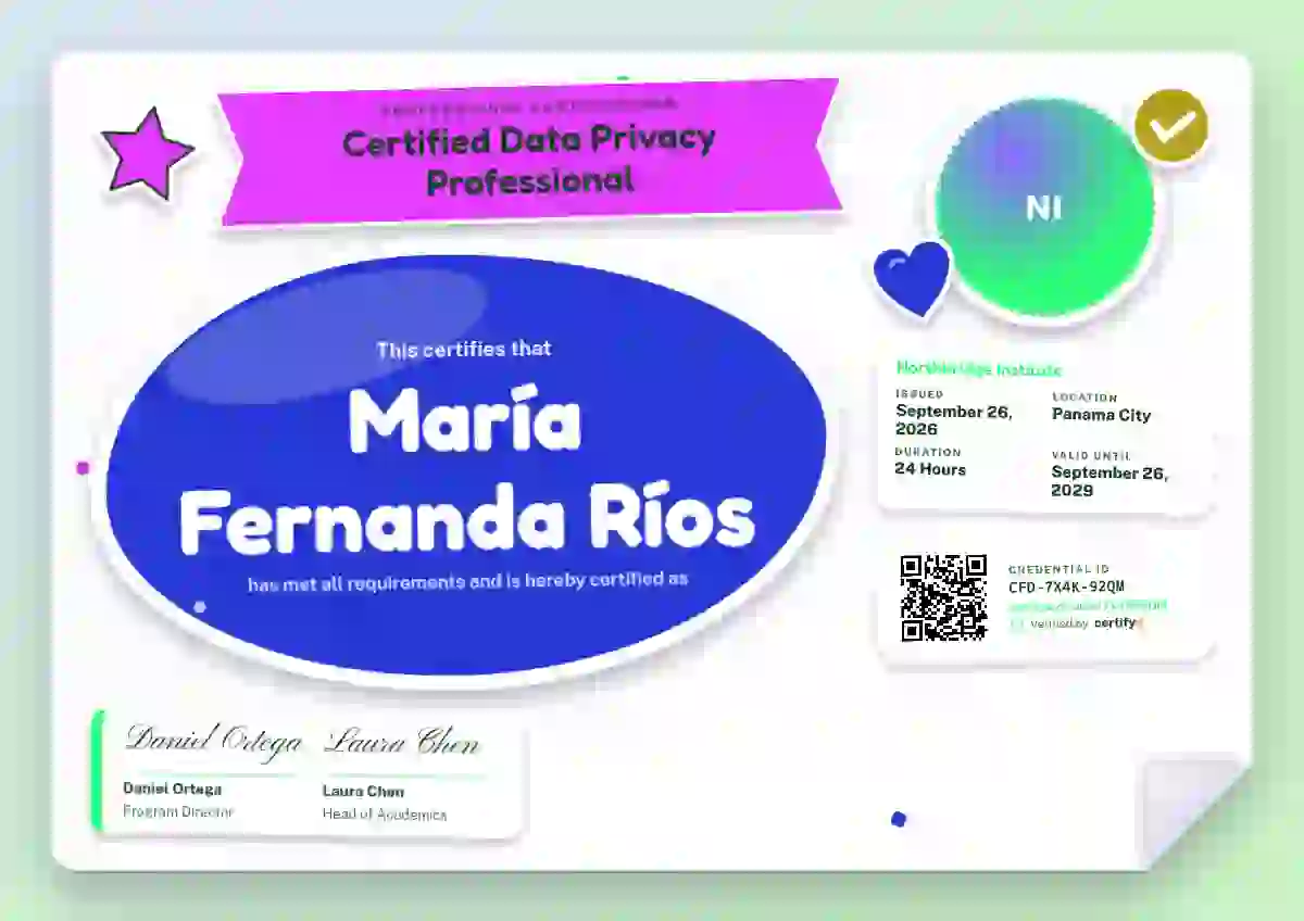 Sticker Sheet Ultramarine professional certification certificate template