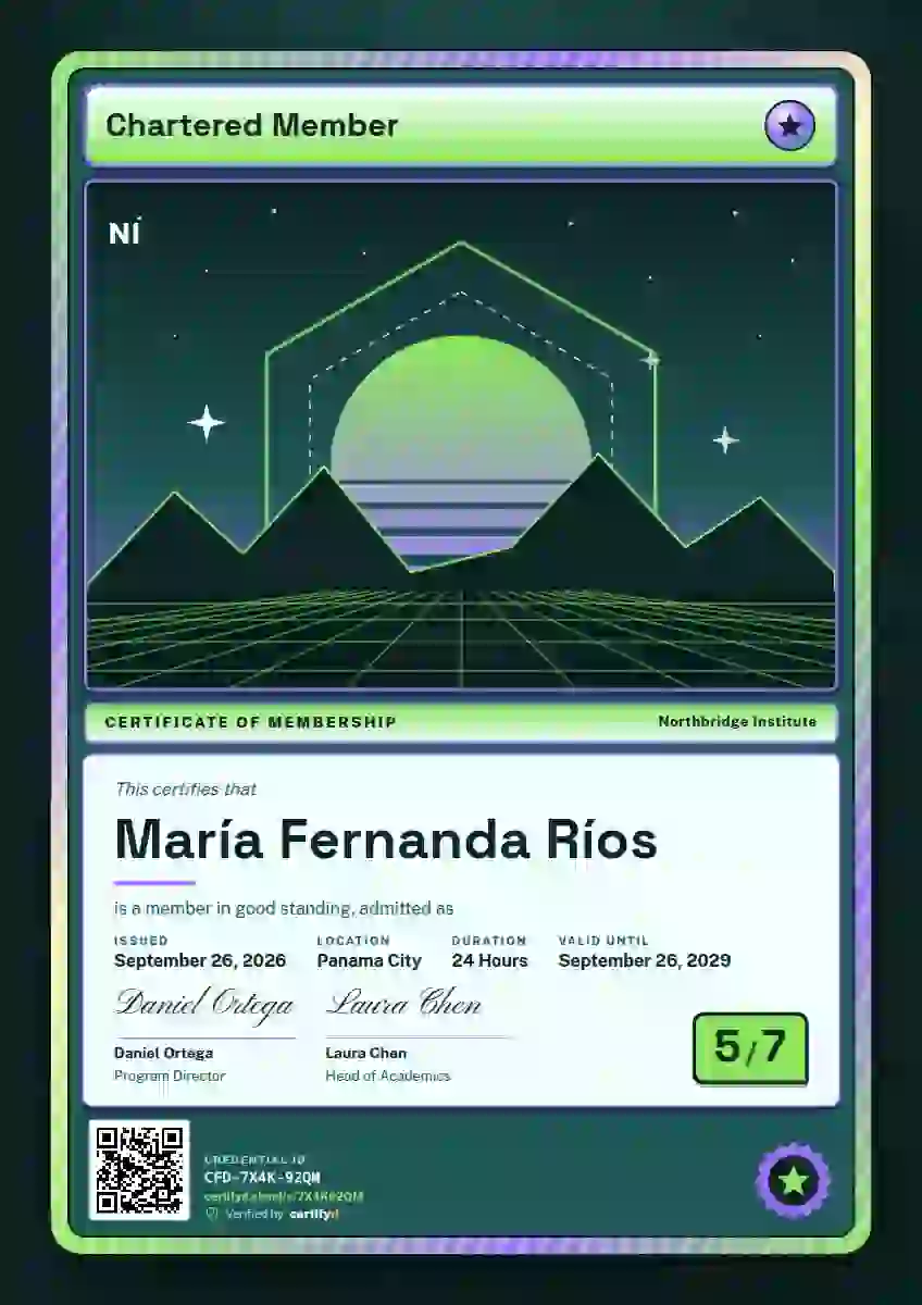 Trading Card Fern membership certificate template