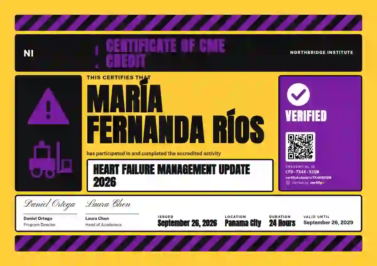Hazard Sign Light Gold healthcare and cme certificate template