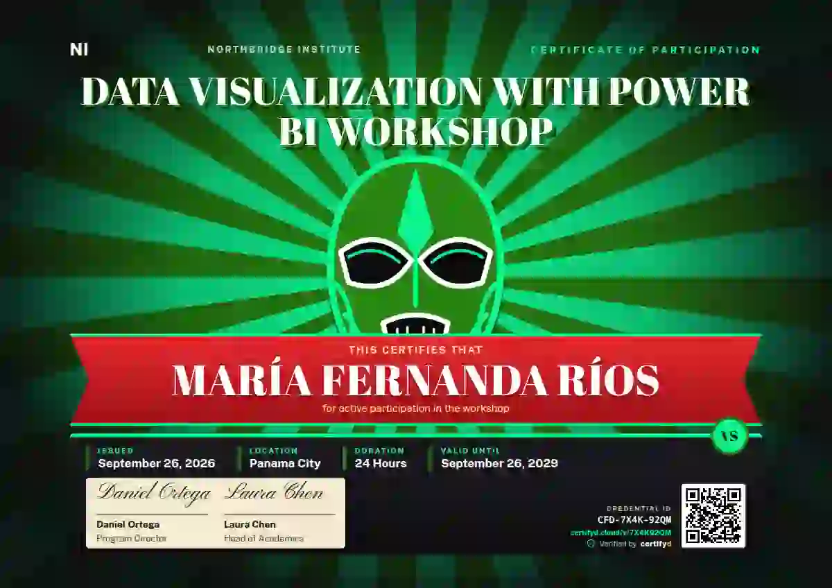 Lucha Libre Soft Fern webinar and workshop certificate template