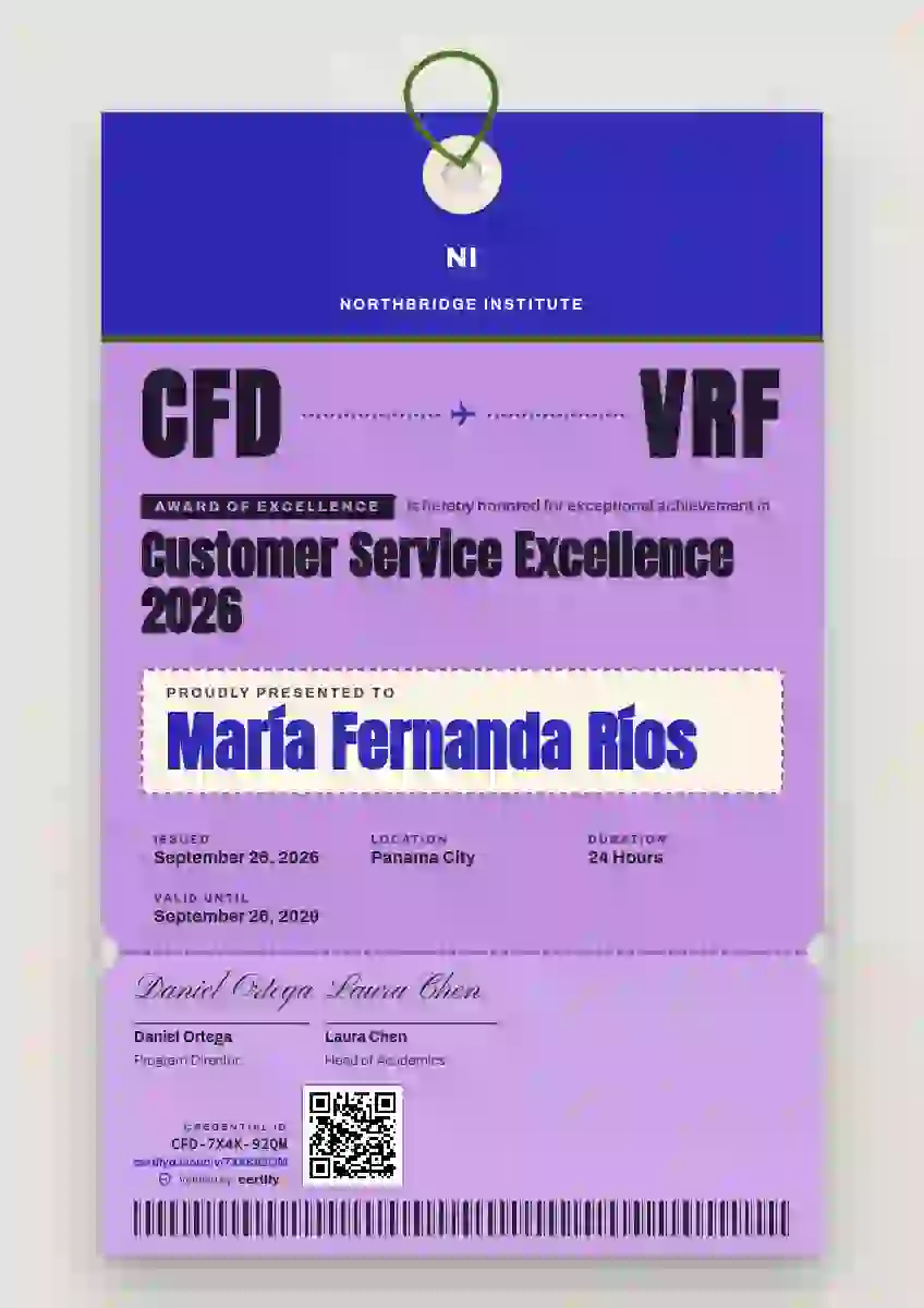 Luggage Tag Ultramarine awards and achievement certificate template