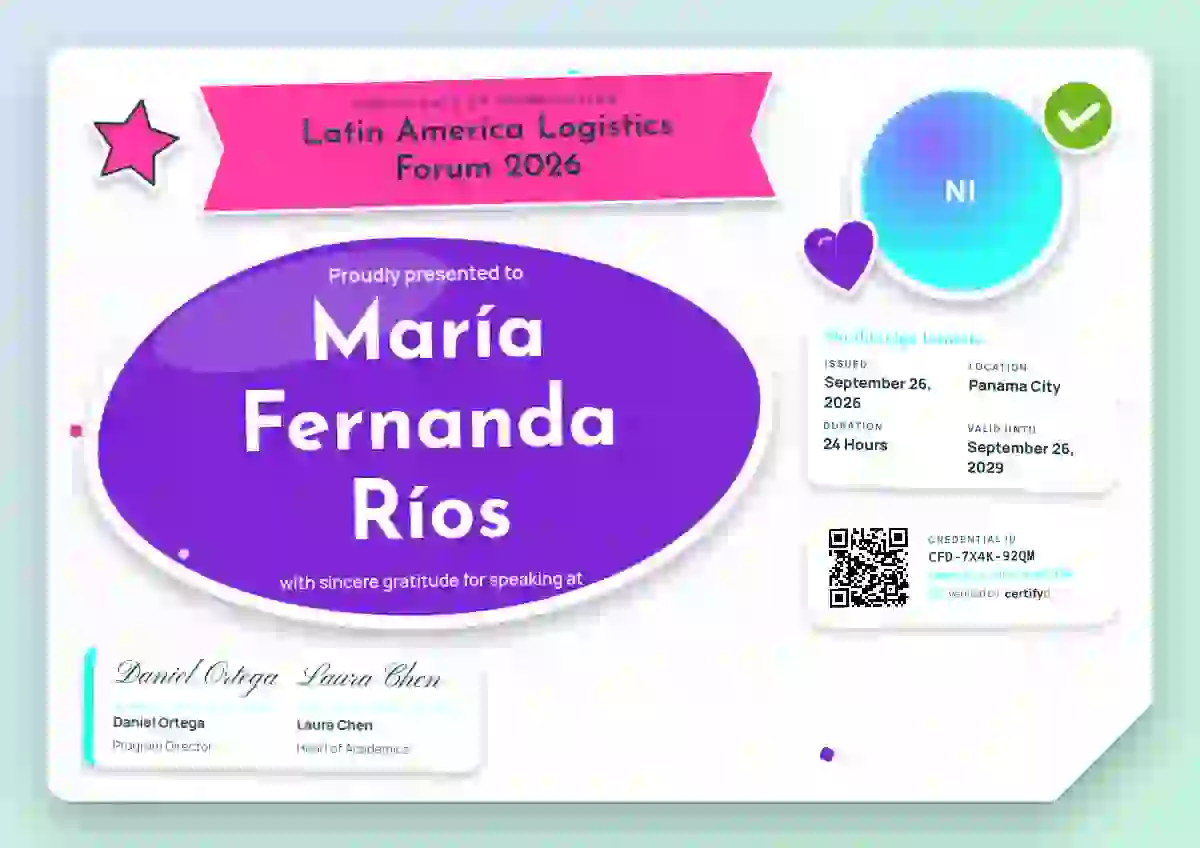 Sticker Sheet Amethyst conference speaker certificate template