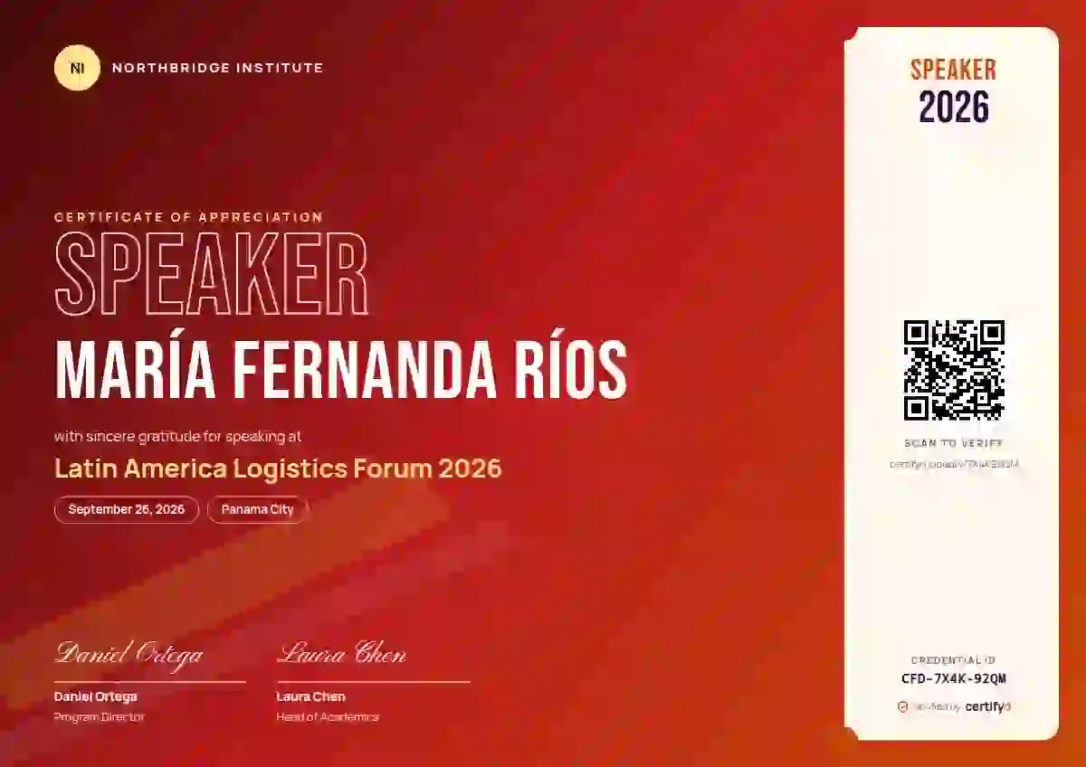 Festival Crimson conference speaker certificate template