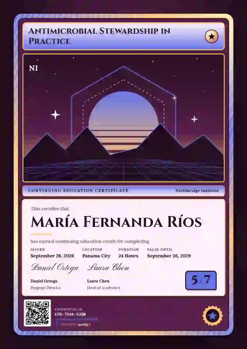 Plantilla de certificado Trading Card Ultramarine de educación continua