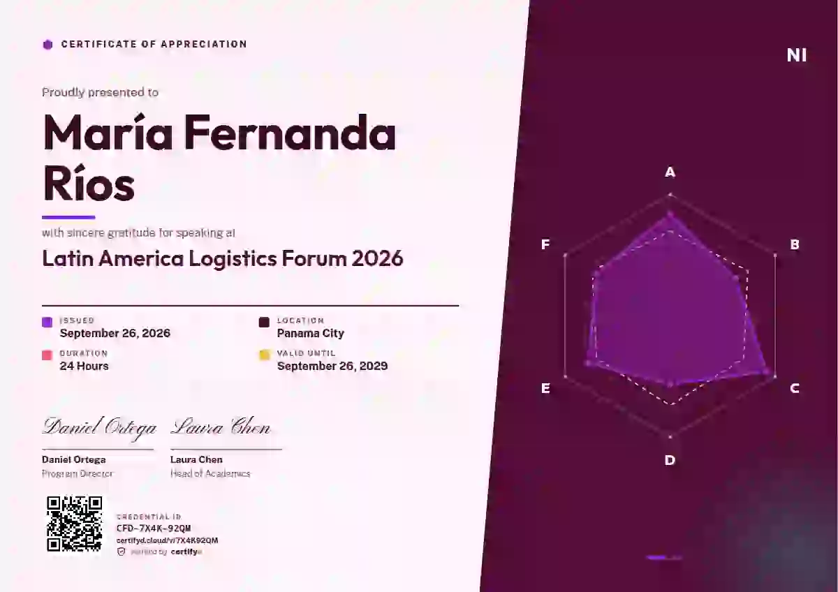 Radar Chart Raspberry conference speaker certificate template