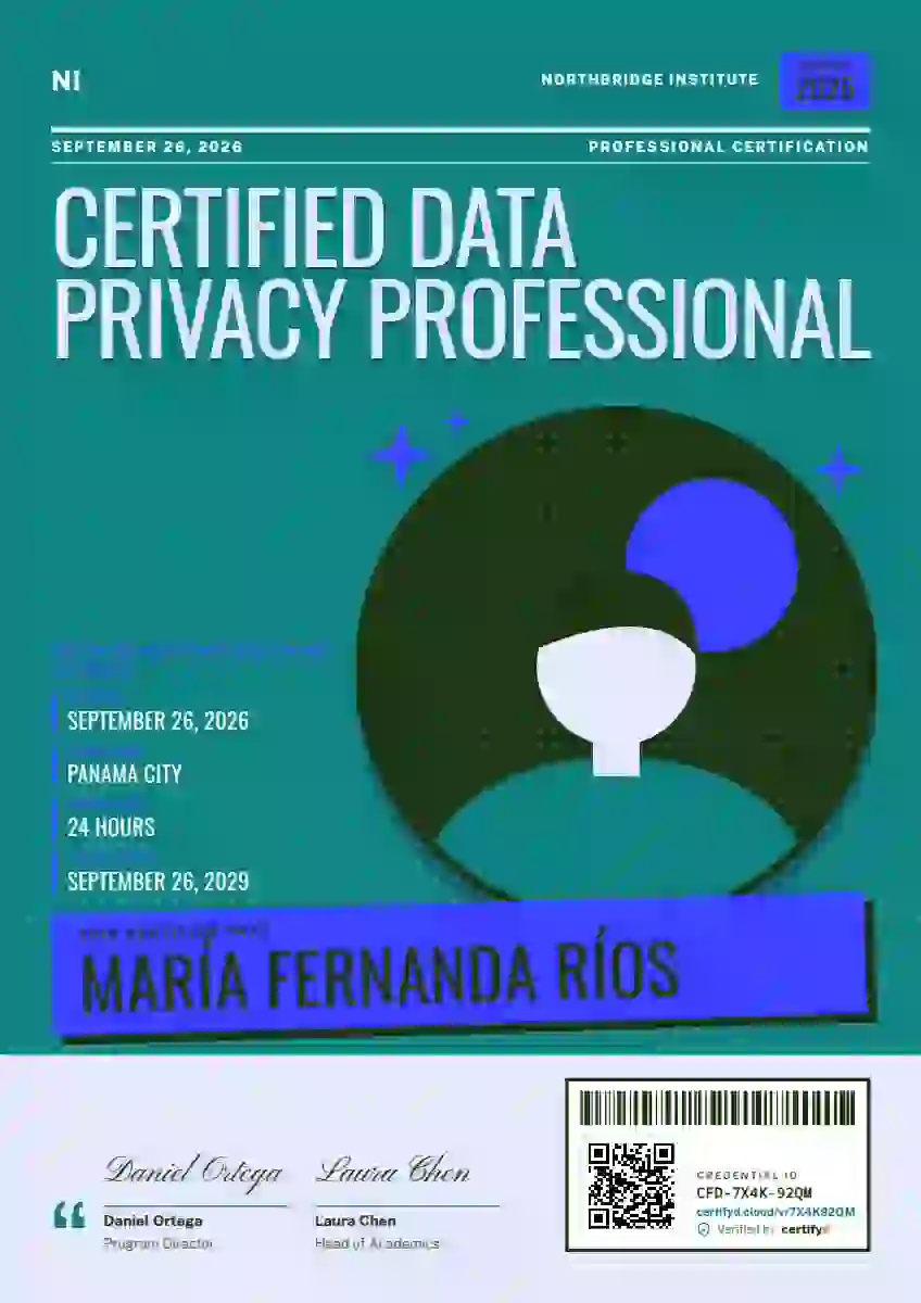 Magazine Cover Lagoon professional certification certificate template