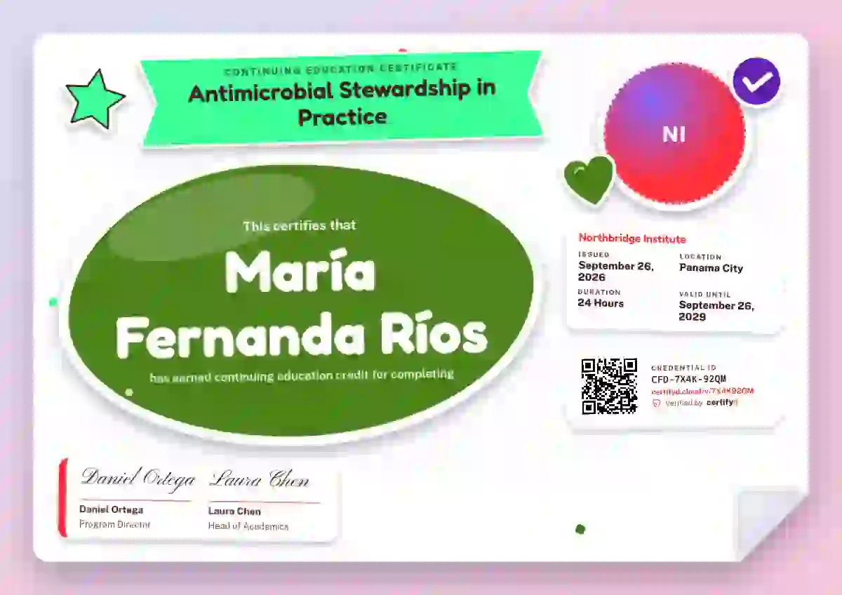 Sticker Sheet Fern continuing education certificate template
