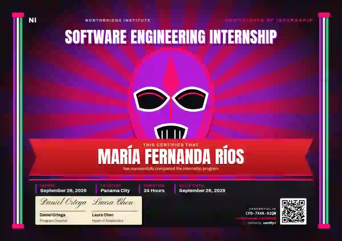 Lucha Libre Orchid internship certificate template