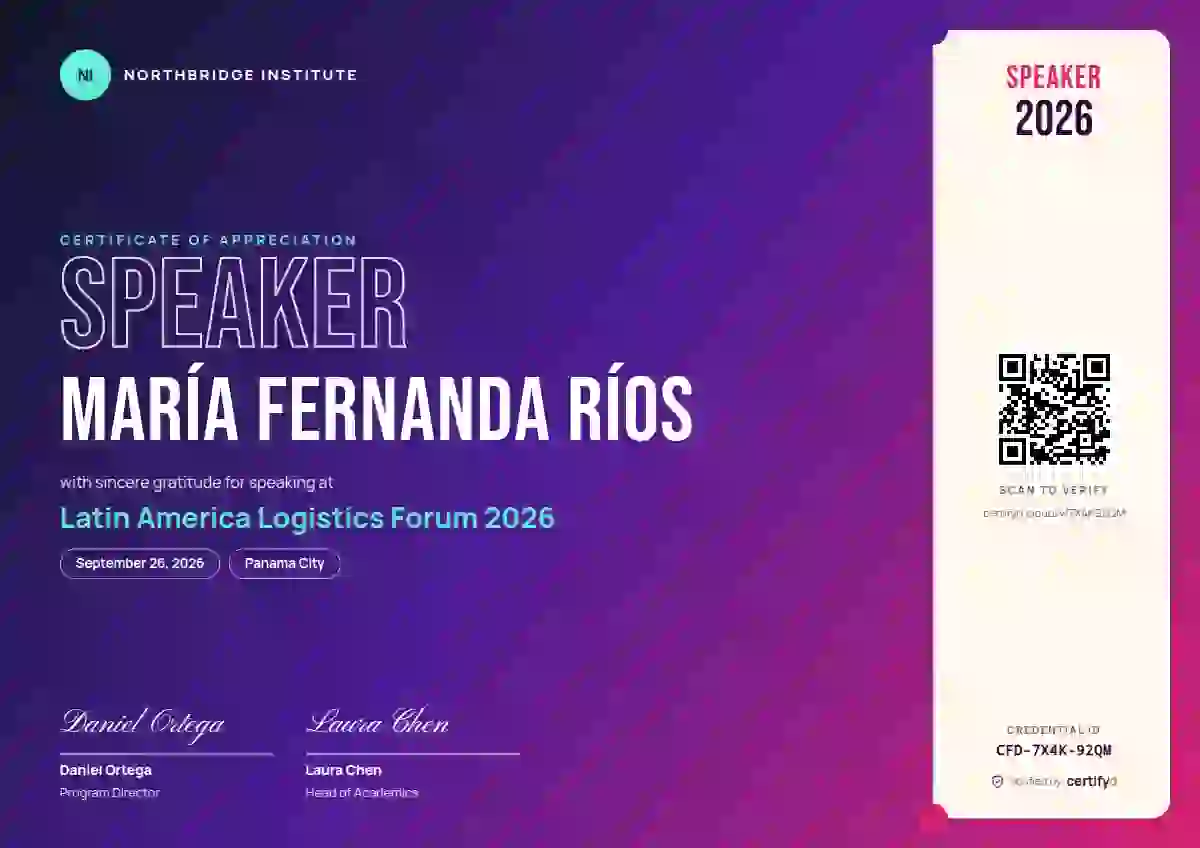 Festival Graphite Pink conference speaker certificate template