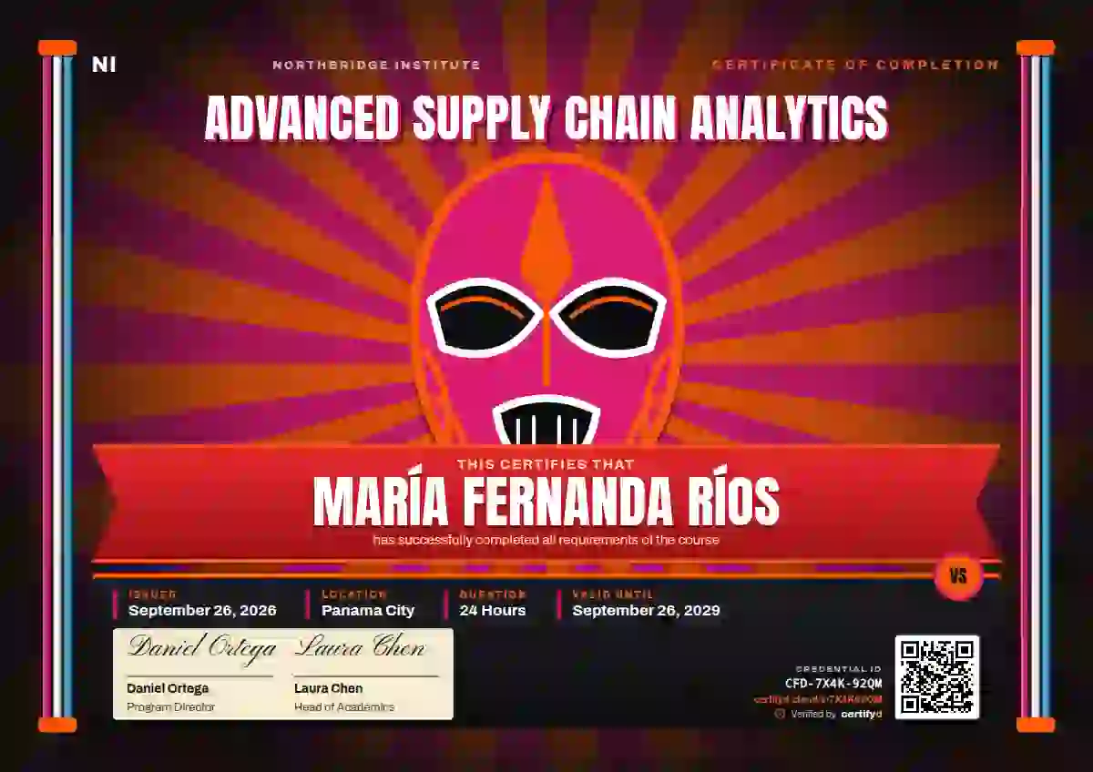 Lucha Libre Raspberry course completion certificate template