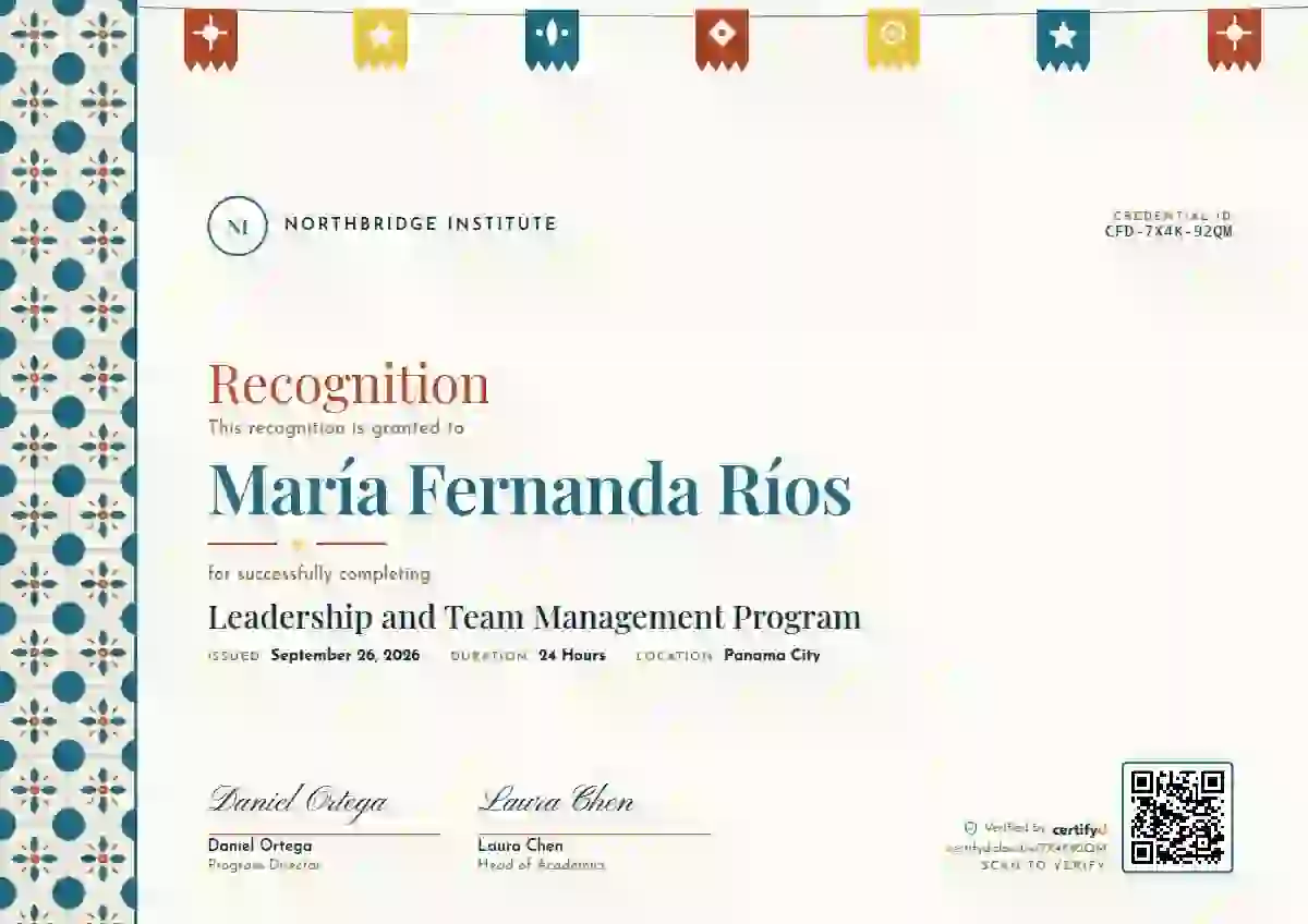 Latin Heritage Turquoise latin america certificate template