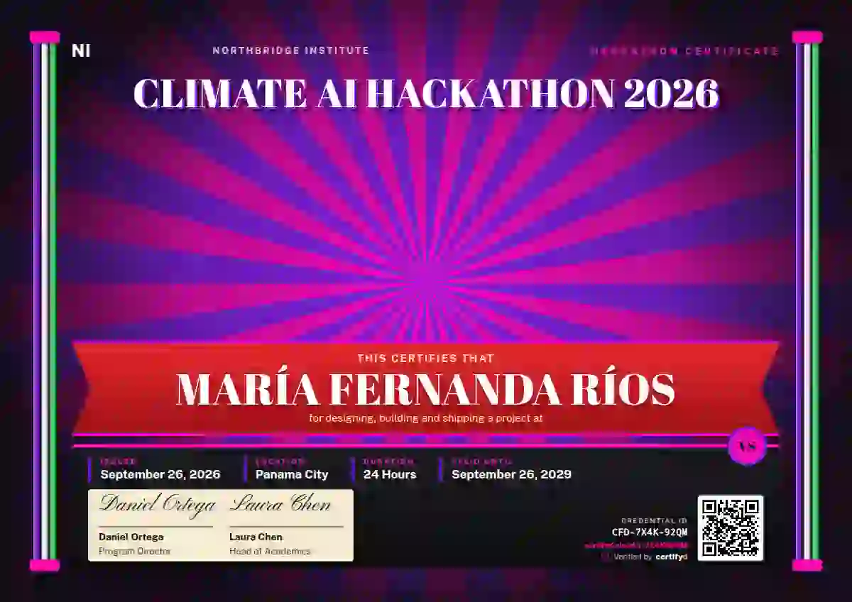 Lucha Libre Amethyst No Mask hackathon certificate template