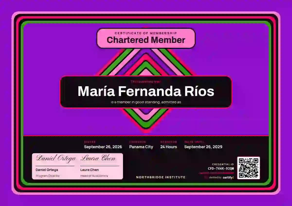 Mola Panel Raspberry No Wings membership certificate template