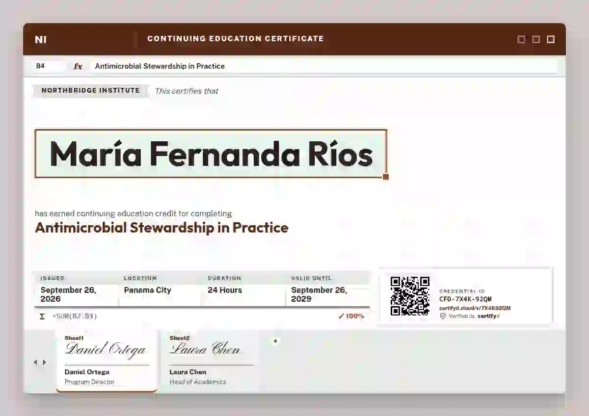 Stock Sheet Vermilion No Sheet Headers continuing education certificate template