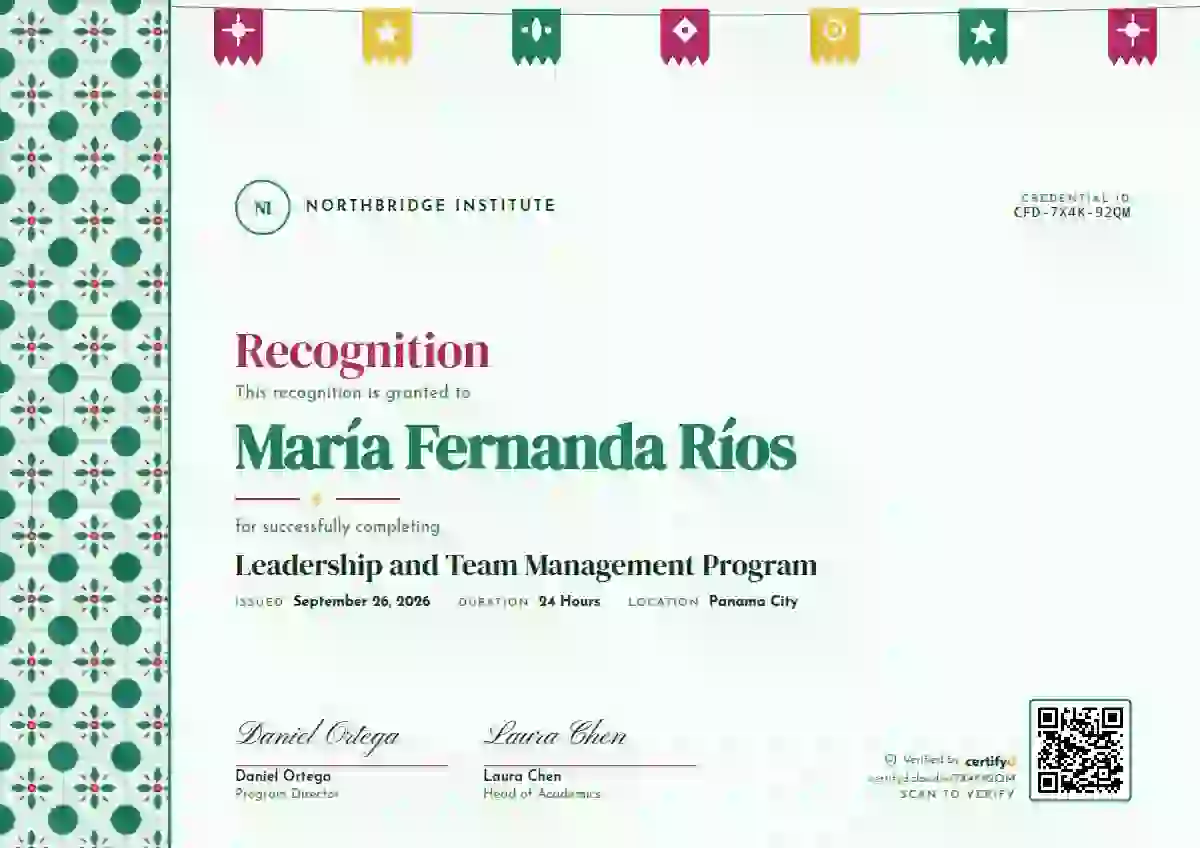 Latin Heritage Jade latin america certificate template
