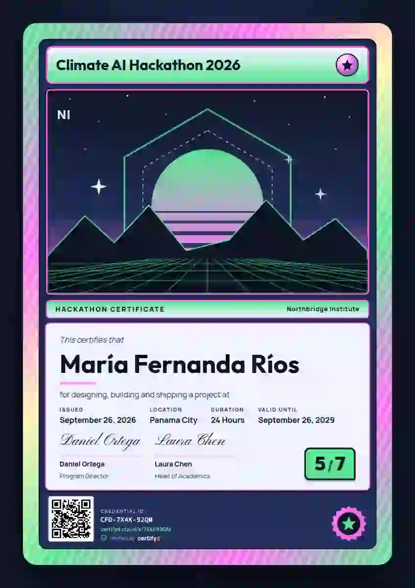 Trading Card Jade Thick Foil Frame hackathon certificate template