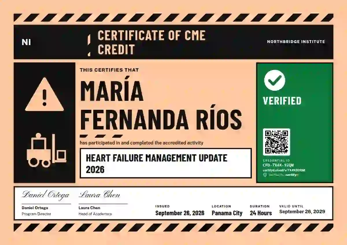 Plantilla de certificado Hazard Sign Pastel Peach Square Corners 2 de salud y educación médica continua