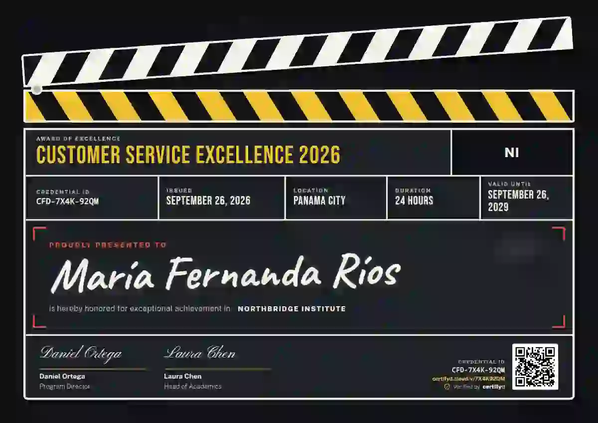 Clapperboard awards and achievement certificate template