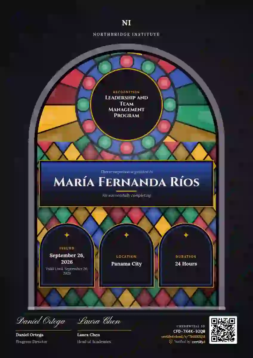 Stained Glass latin america certificate template