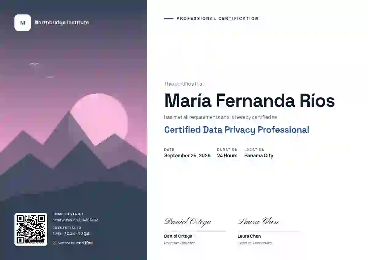 Duotone Slate professional certification certificate template