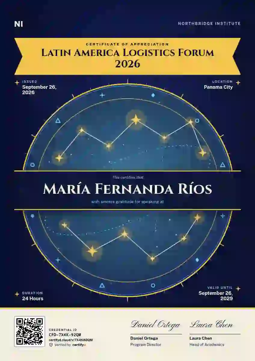 Constellation Chart conference speaker certificate template