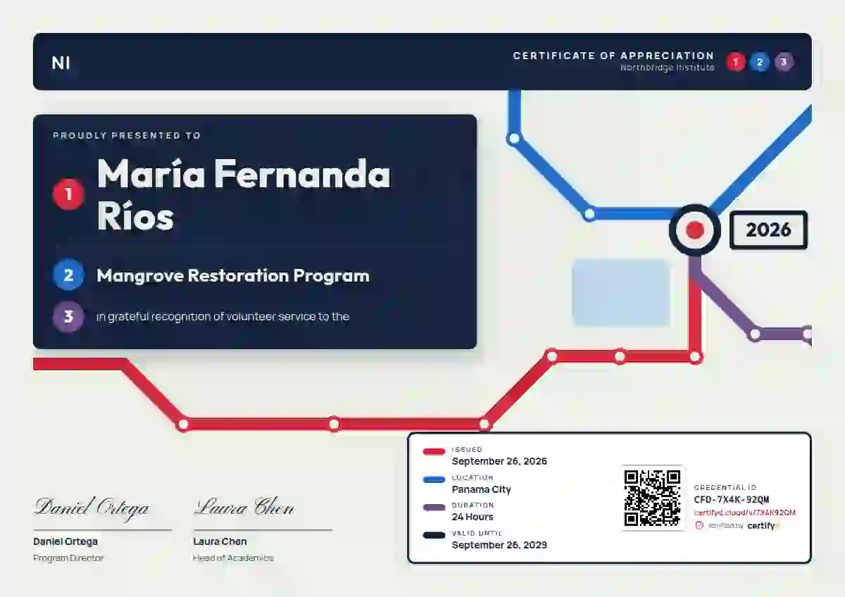 Metro Map Scarlet volunteer appreciation certificate template