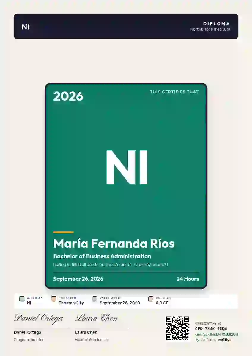 Plantilla de certificado Periodic Tile Seafoam de diploma académico