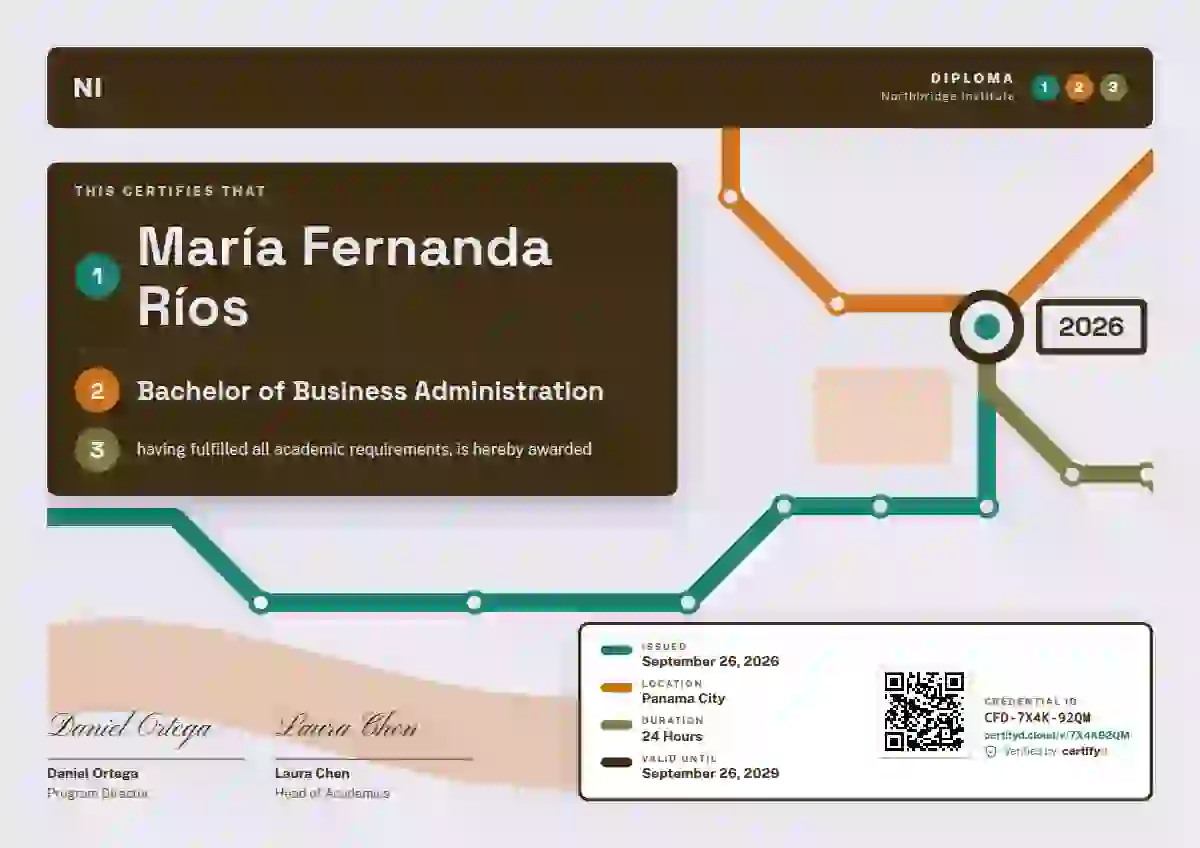 Metro Map Seafoam academic diploma certificate template