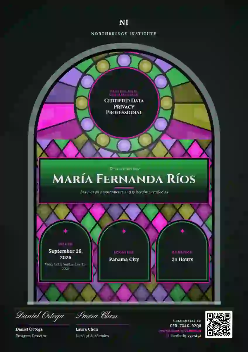 Plantilla de certificado Stained Glass Violet de certificación profesional