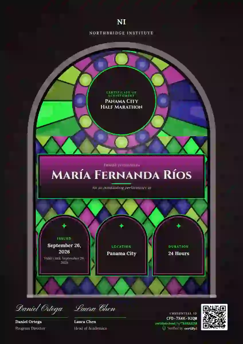 Stained Glass Lime sports certificate template