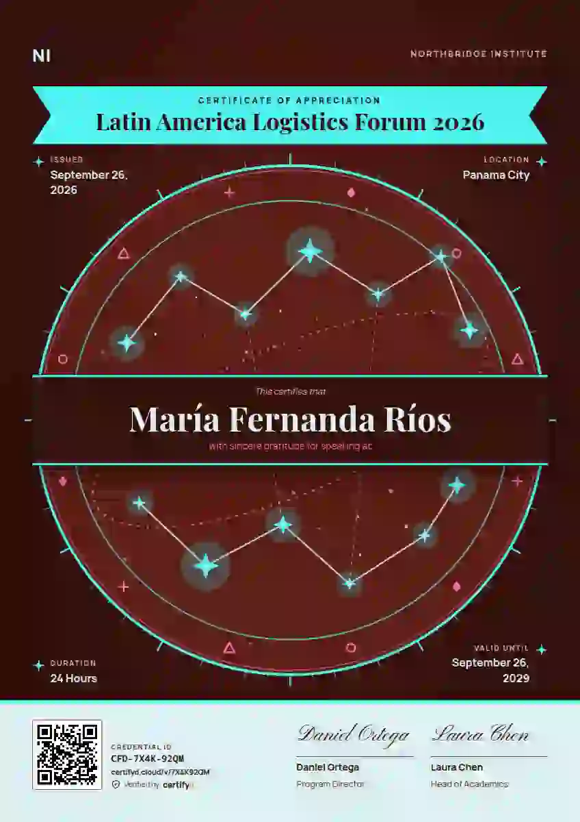 Constellation Chart Lagoon conference speaker certificate template