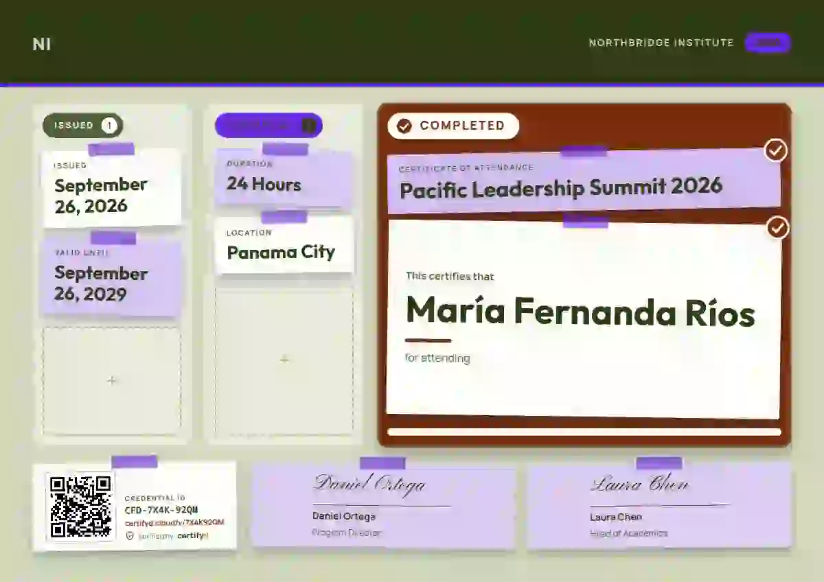 Kanban Board Vermilion event attendance certificate template