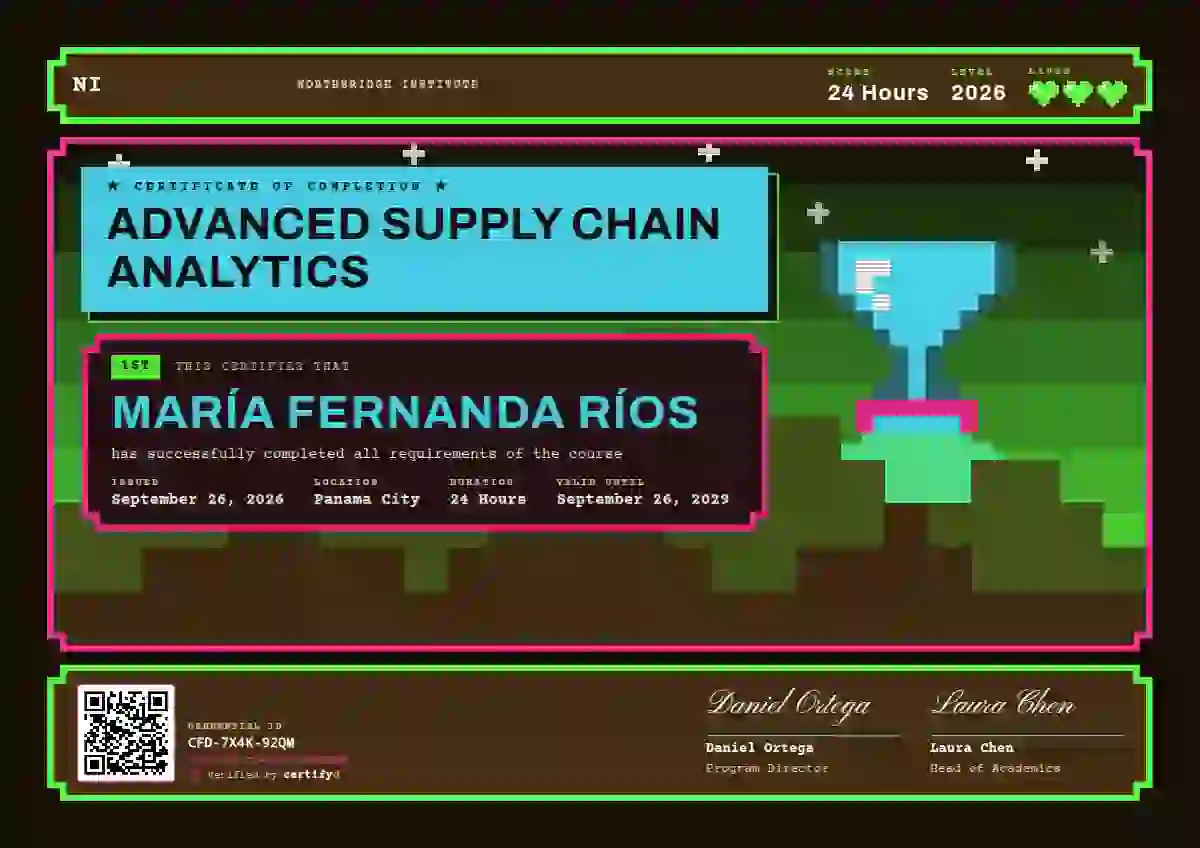 Pixel Arcade Cerulean course completion certificate template