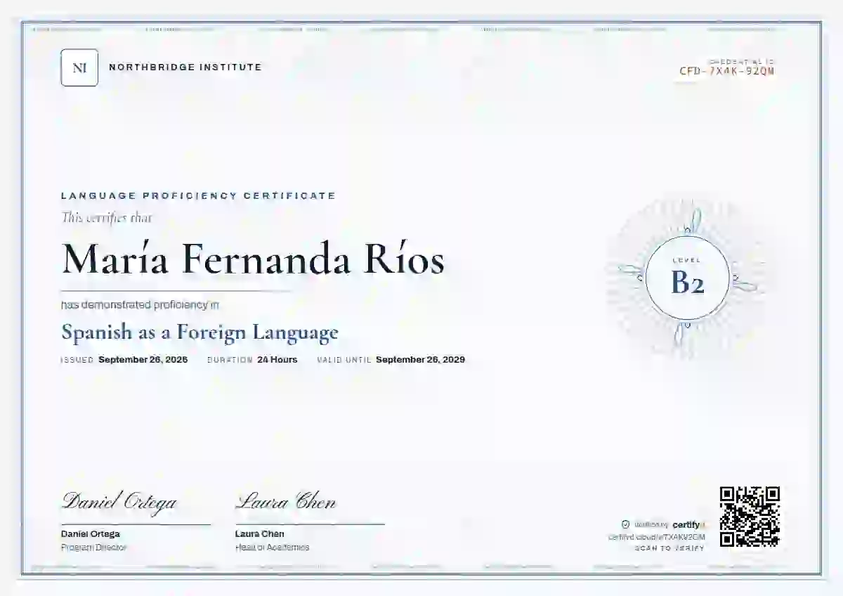 Guilloche Graphite language proficiency certificate template
