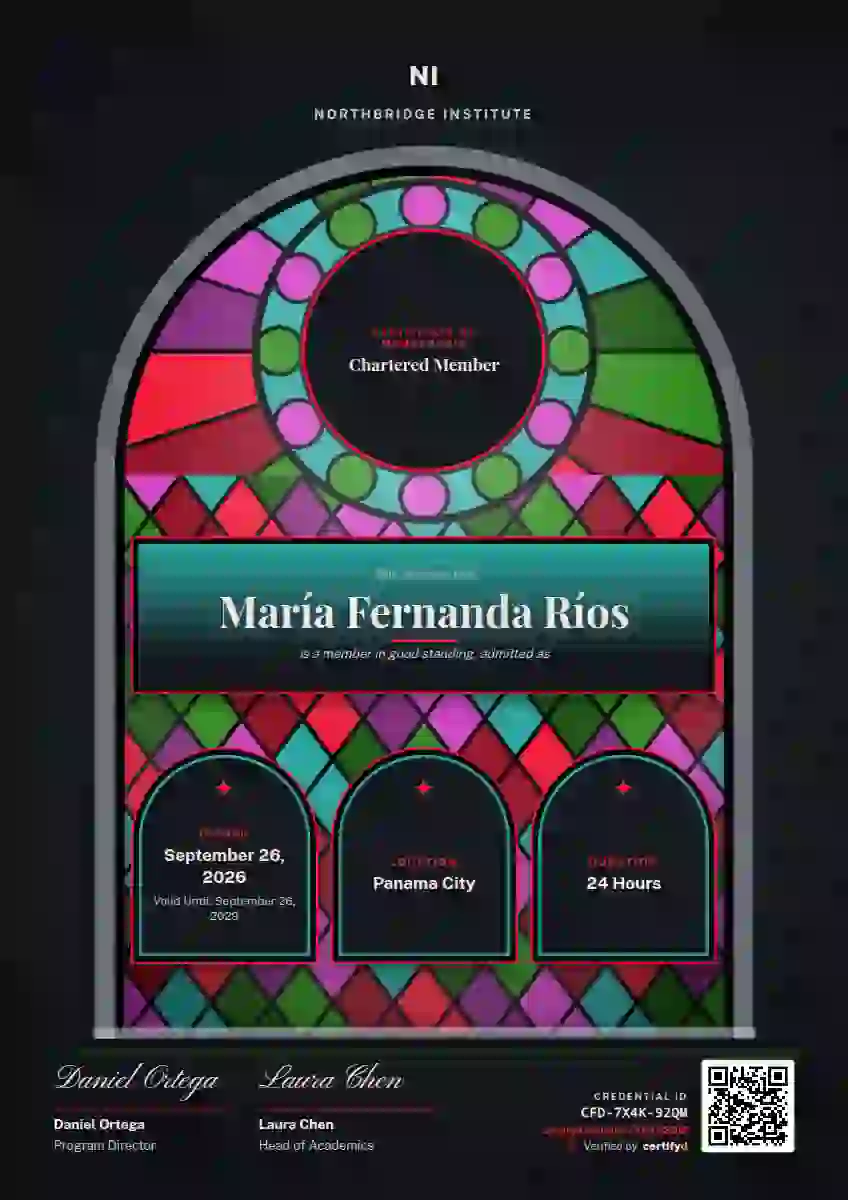 Stained Glass Fuchsia membership certificate template