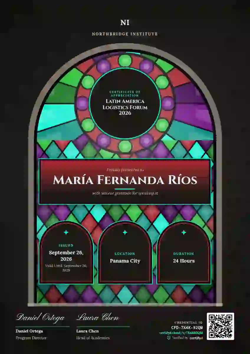 Stained Glass Meadow conference speaker certificate template