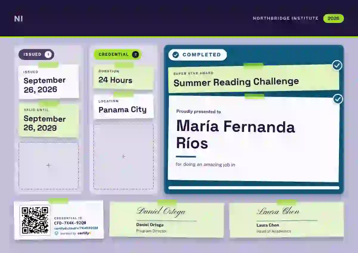 Kanban Board Cerulean school and kids certificate template