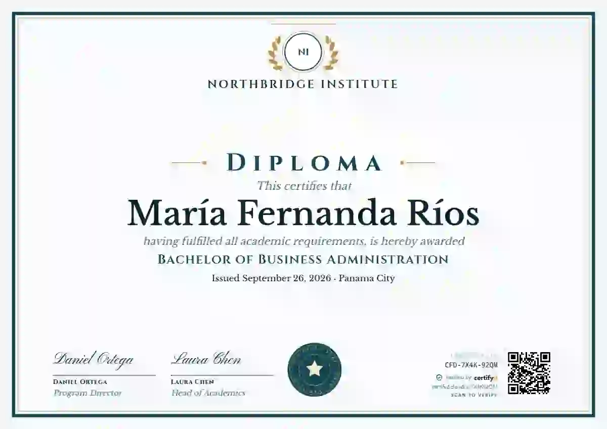 Academic Crest Teal academic diploma certificate template