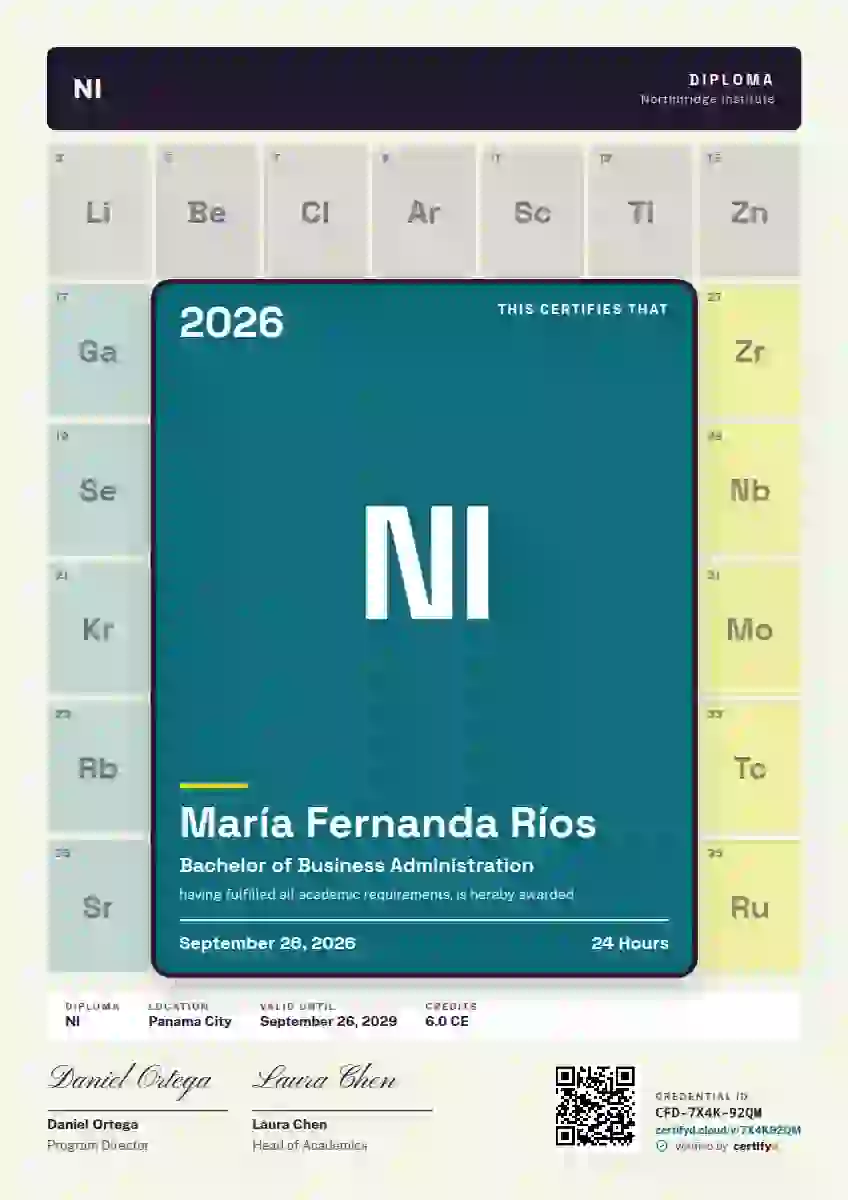Periodic Tile Cerulean academic diploma certificate template