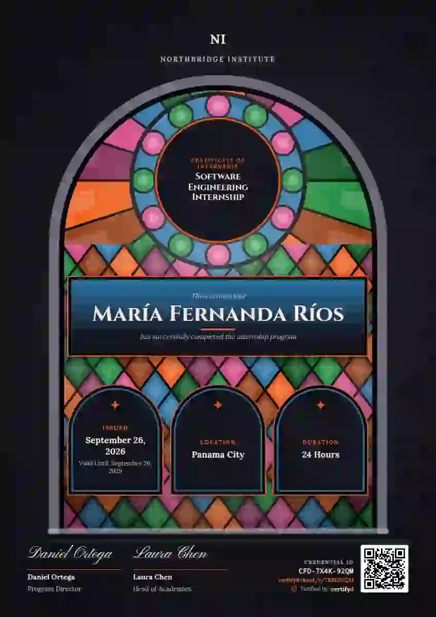 Stained Glass Raspberry internship certificate template