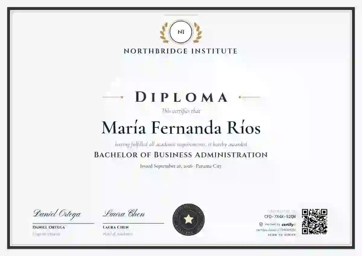 Plantilla de certificado Academic Crest Graphite de diploma académico