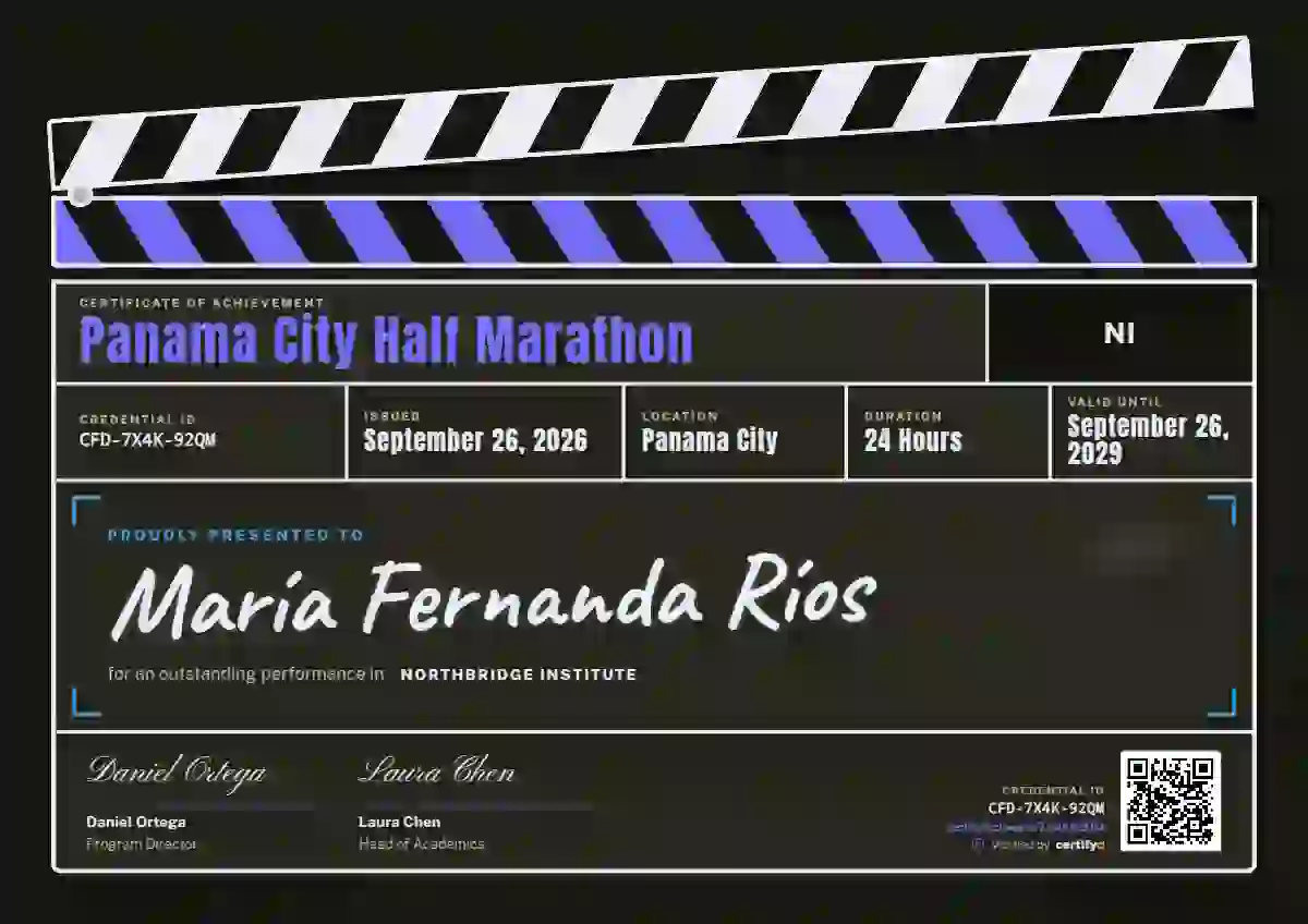 Plantilla de certificado Clapperboard Ultramarine de deportes