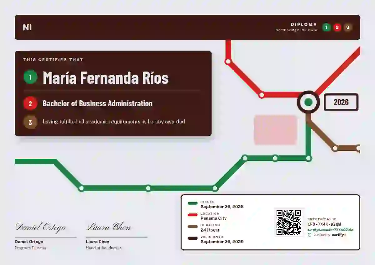 Metro Map Jade academic diploma certificate template